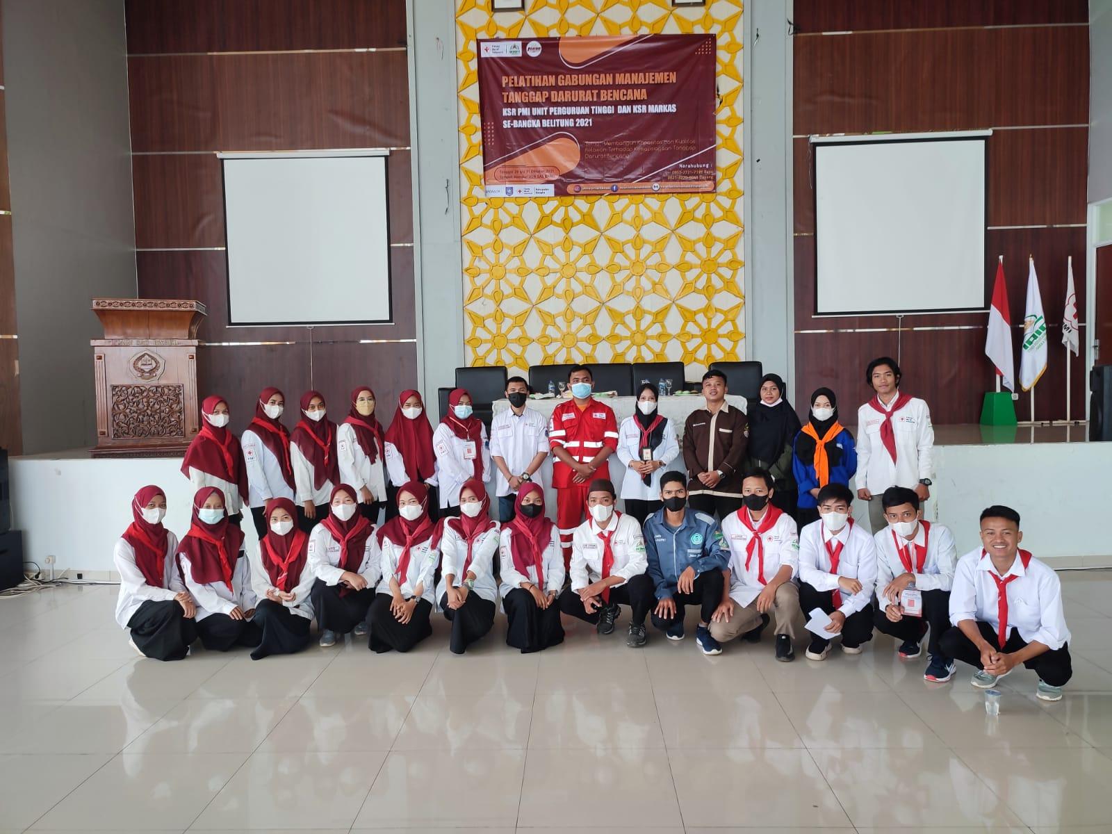 UKK KSR PMI Unit IAIN SAS Bangka Belitung Gelar Pelatihan Gabungan Manajemen Tanggap Darurat Bencana KSR PMI Unit Perguruan Tinggi dan KSR Markas Se-Bangka Belitung