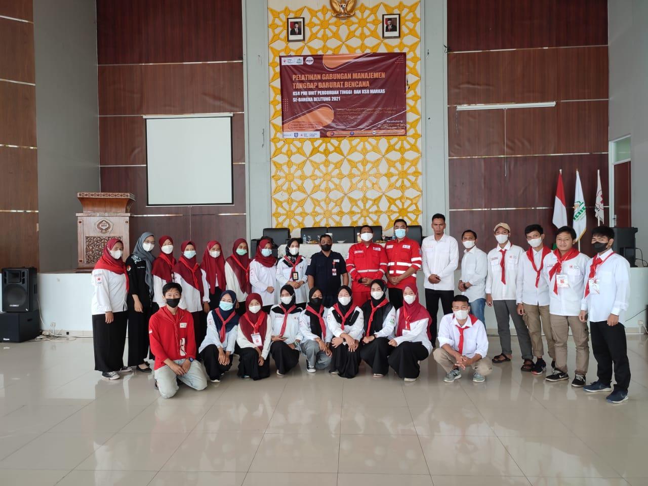 Pelatihan Gabungan Manajemen Tanggap Darurat Bencana UKK KSR PMI Unit IAIN SAS Babel Resmi di Tutup