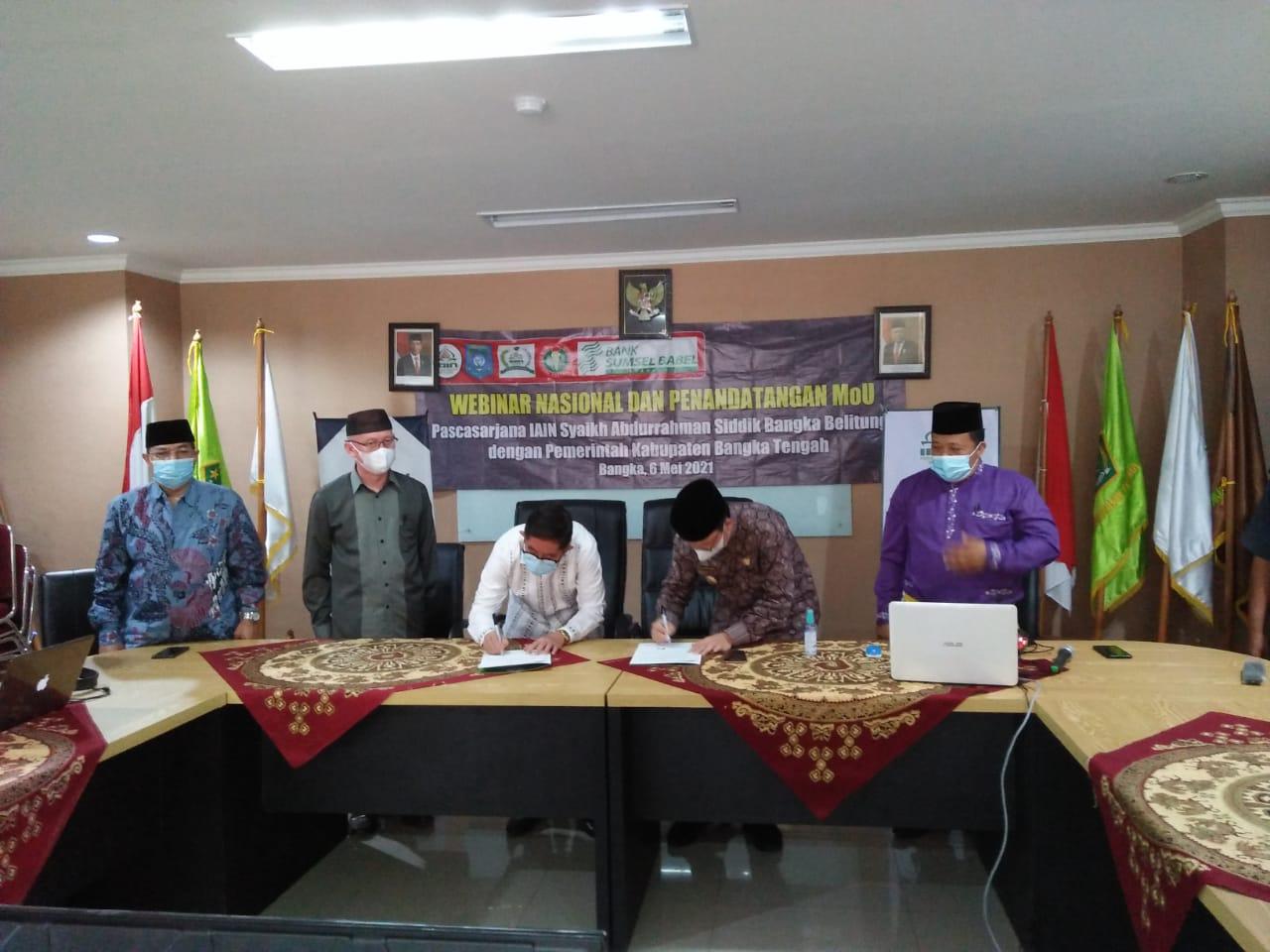 Pascasarjana IAIN SAS Babel  Gelar  Webinar Nasional  dan Penandatangan MoU dengan Pemda Bangka Tengah